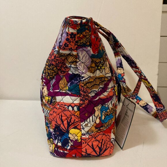 VERA BRADLEY Small Vera Tote Bag Fall for Peanuts Orange Multicolor Cotton - Picture 5 of 7
